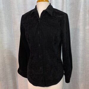 Anna Vintage Black Blouse Size Med
